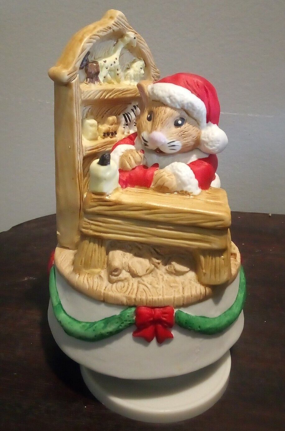 Vintage Music Box Mouse Santa Have Yourself a Merry Little  Christmas  