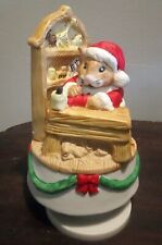 Vintage Music Box Mouse Santa Have Yourself a Merry Little  Christmas   picture