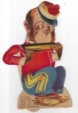 Vintage Mechanical Valentine Monkey Playing Harmonica Made in Germany READ READ picture