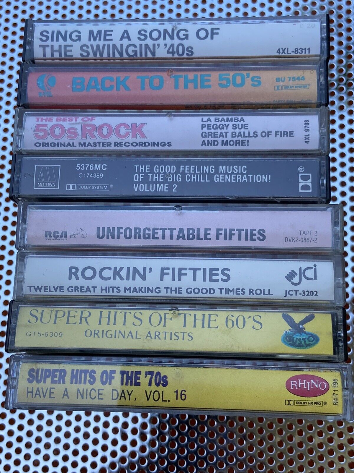 Vintage Audio Cassette Lot Of 8 Hits 1940s / 1950s / 1960s / 1970s ROCK MINTY