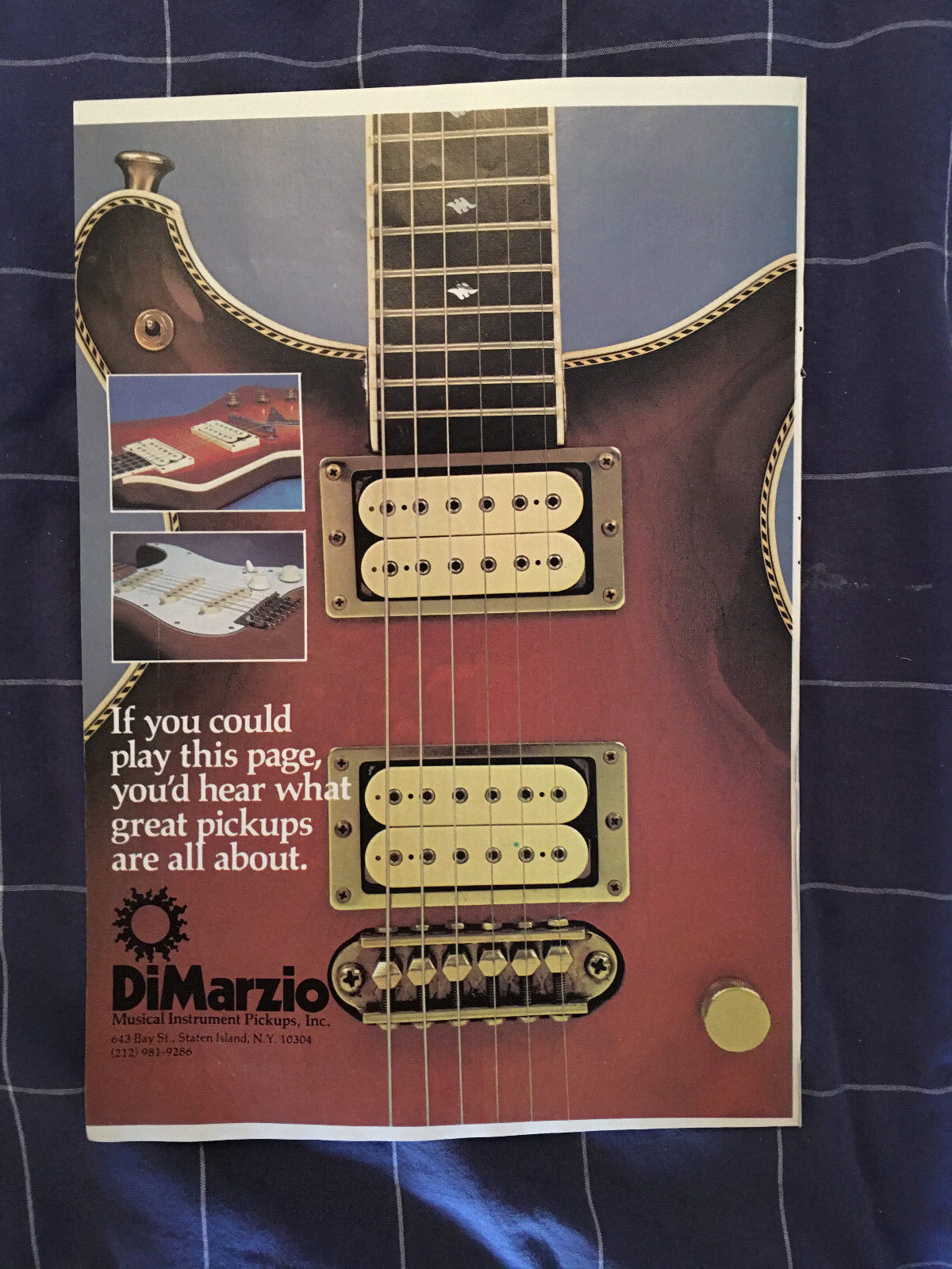 DIMARZIO PICKUPS - ORIGINAL 1978 1 PAGE PICTURE A4 ADVERT - CLIPPING/CUTTING