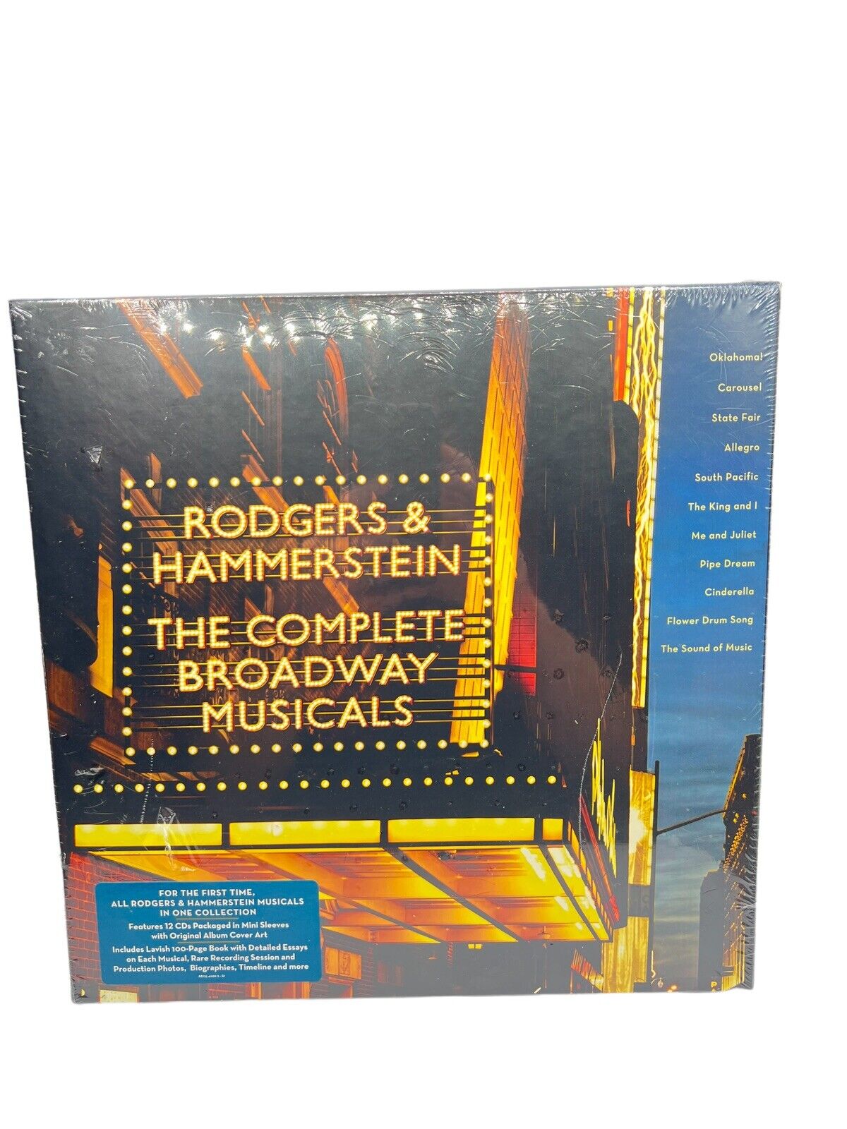 RODGERS AND HAMMERSTEIN   COMPLETE BROADWAY MUSICALS  12 CD's + 100 PAGE BOOK  +