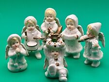 Porcelain angel figurines by Grandeur Noel, vintage set of 6. picture