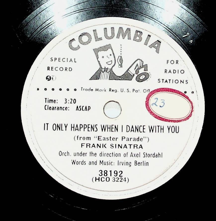 1949 Frank Sinatra Only Happens When I Dance Fella With Umbrella 78 Record PROMO