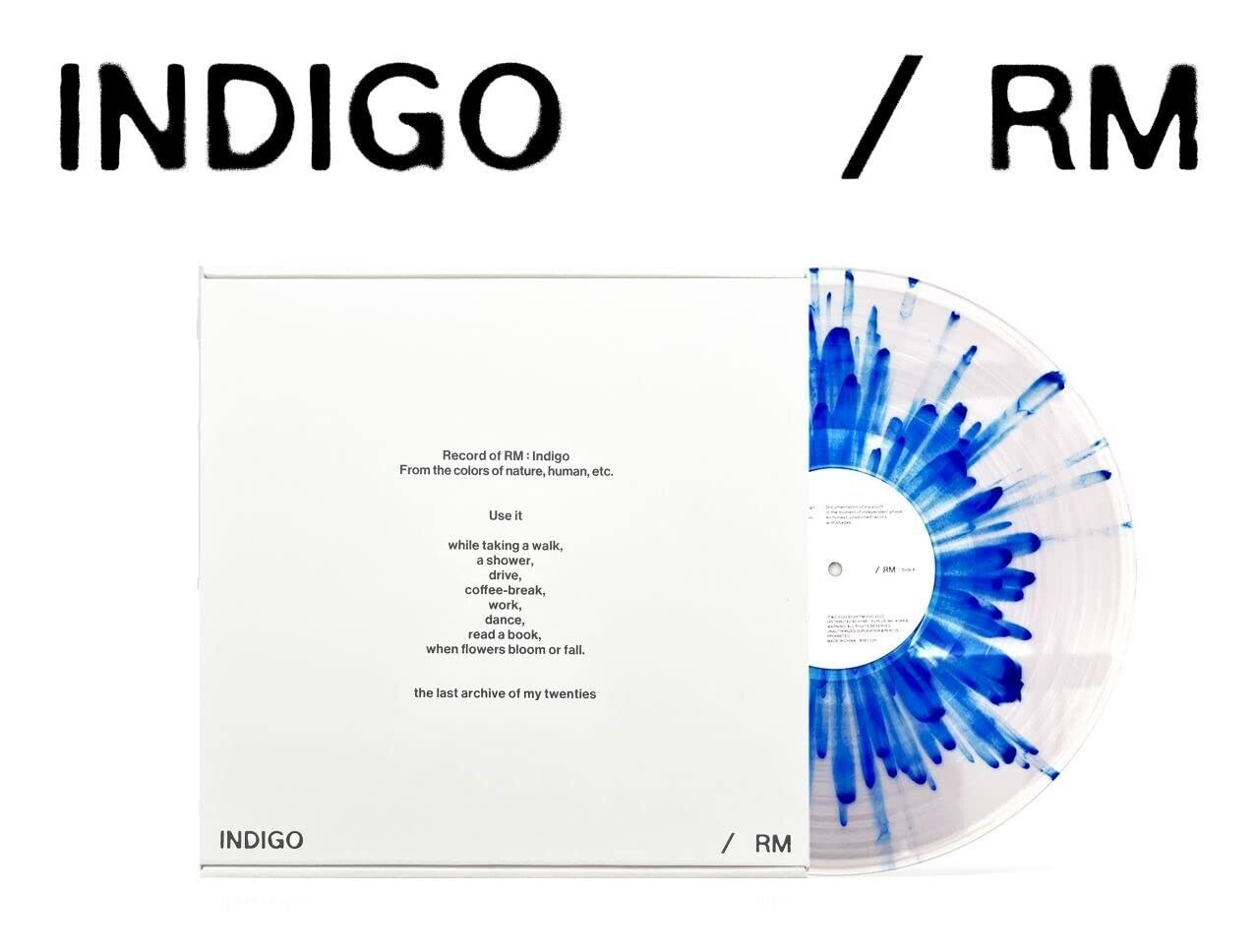 Rm (BTS) - Indigo [Blue Splatter Vinyl] NEW Sealed Vinyl