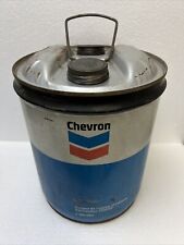 Vintage Chevron 5 Gallon Standard Oil California empty oil can drum with caps picture
