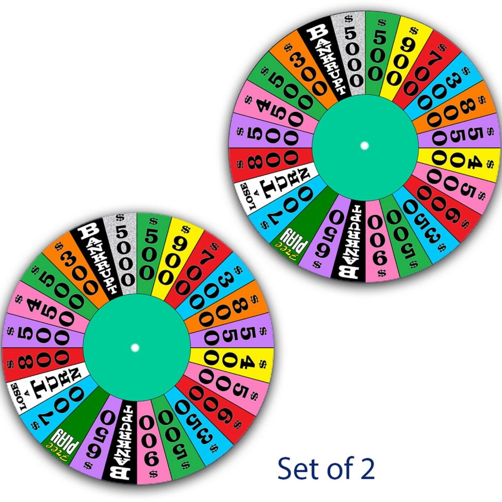 Set of 2 Wheel Of Fortune #1 Game Slipmat Turntable 12