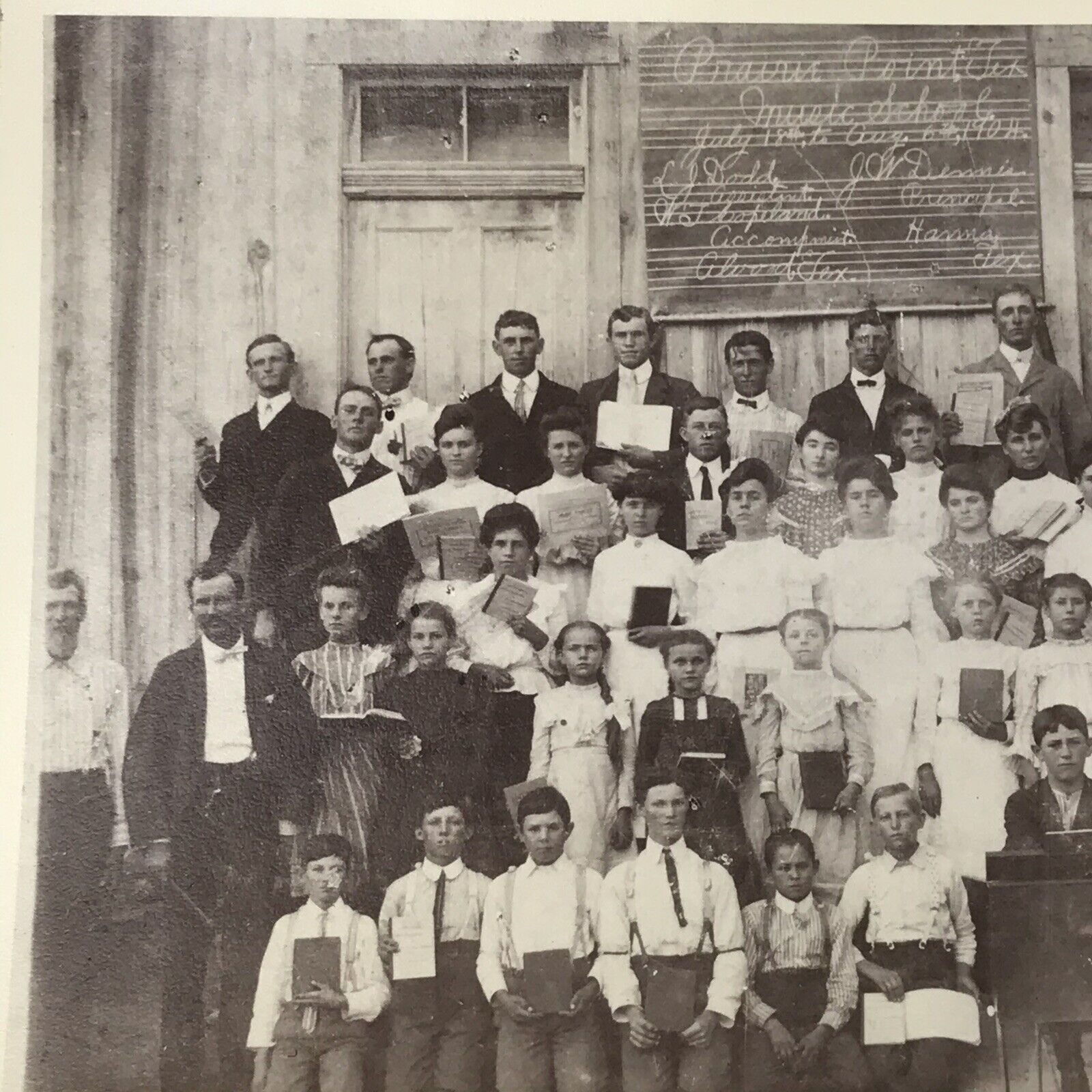 Vintage Black and White Photo Reprint Prairie Point Texas Music School Choir 