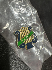 NEW VTG School Music Band Lyre Harp Wreath Gold Blue Green Enamel Pin Brooch picture