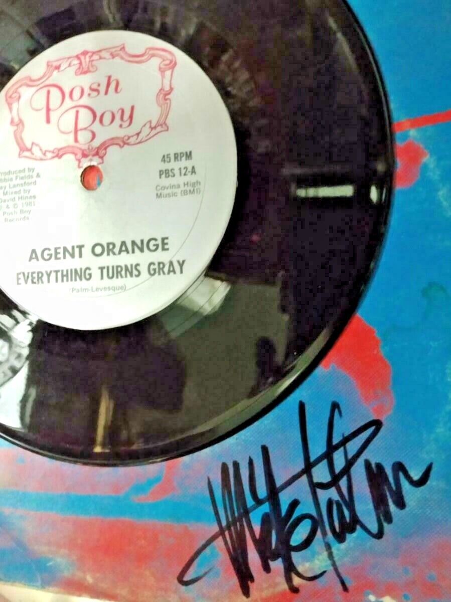 Agent Orange signed record Everything Pipeline surf music Skate Punk Skateboard