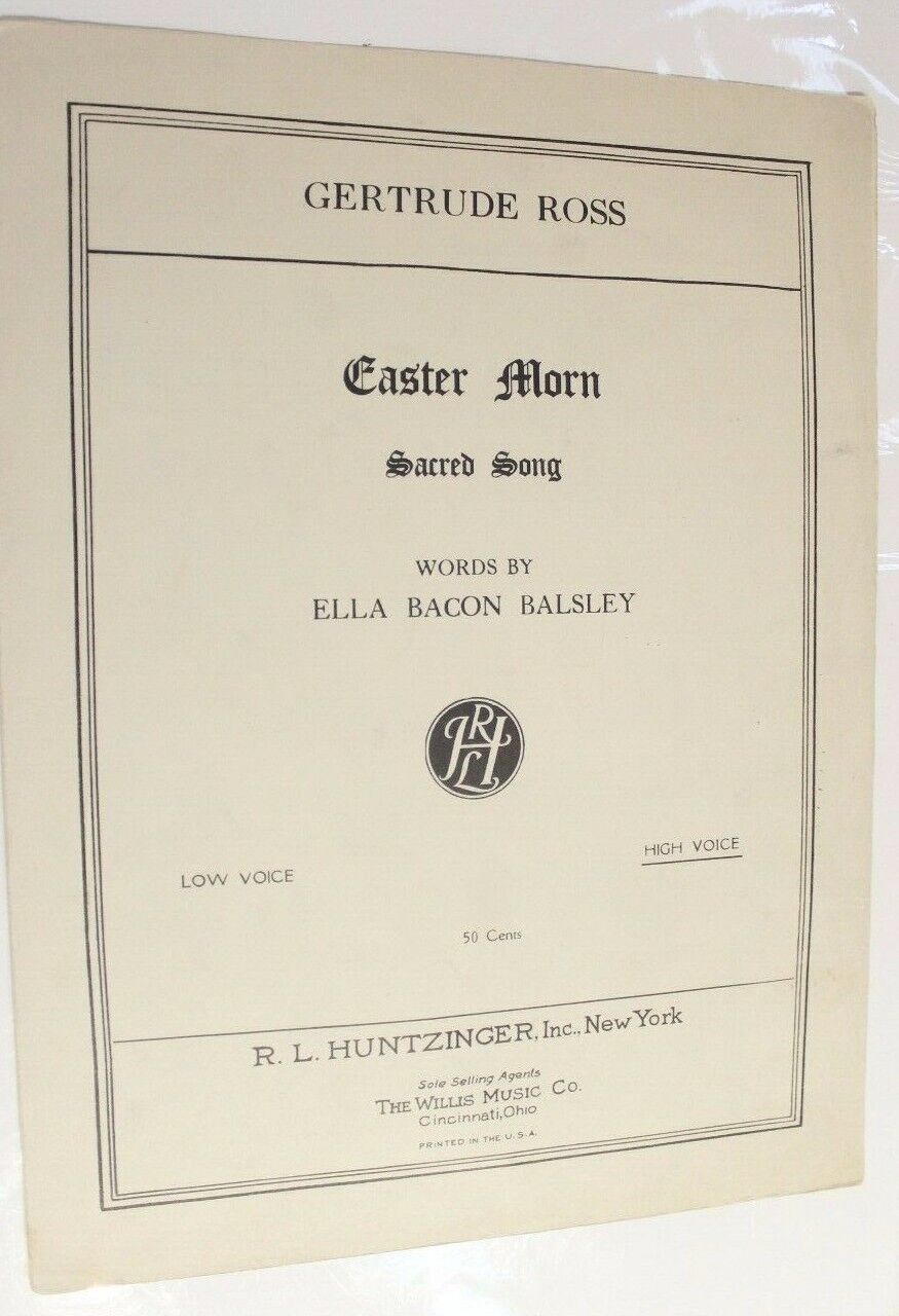 Easter Morn Vintage Sheet Music 1919