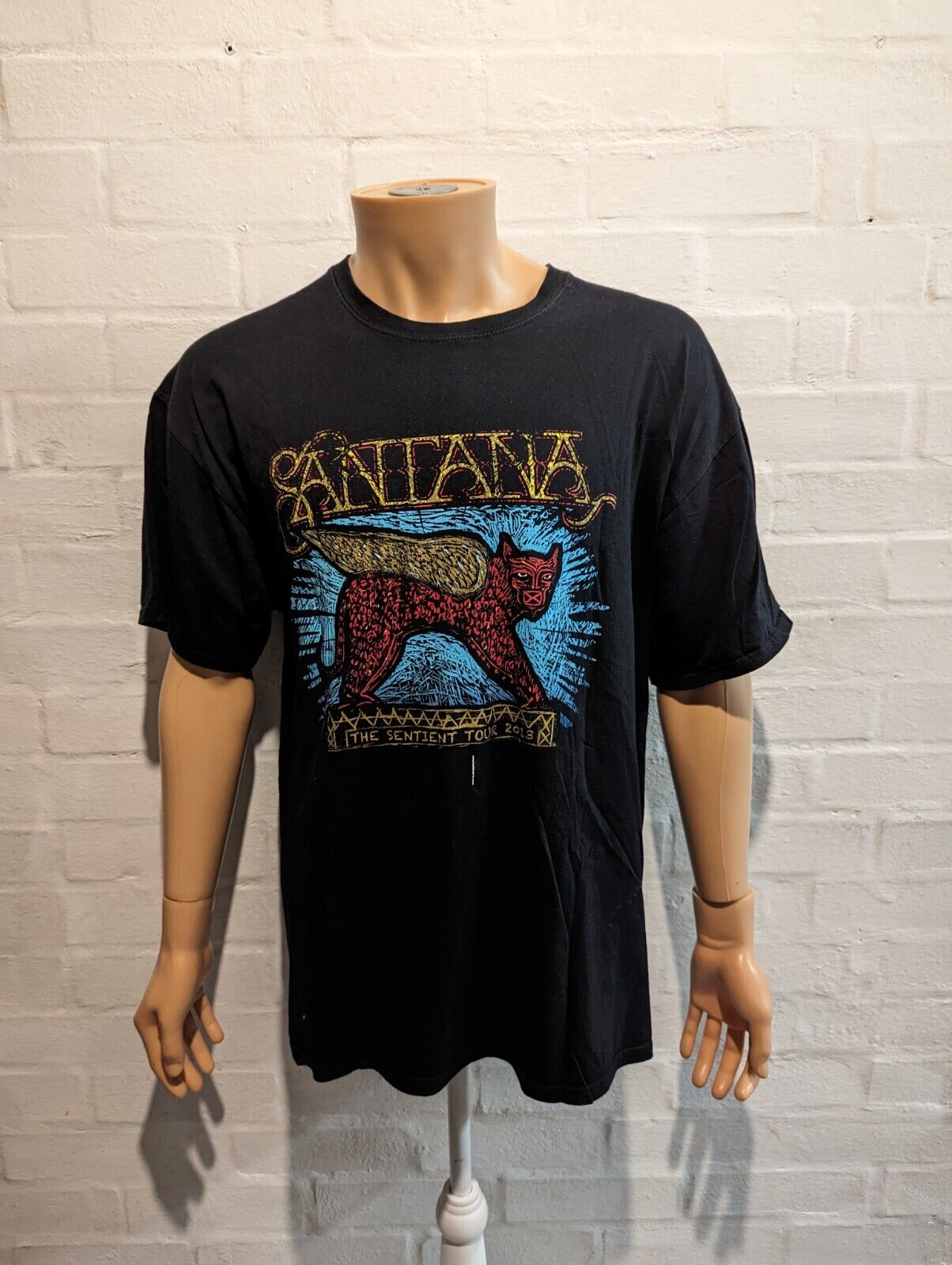 Santana Sentient Tour Vintage 2013 T-Shirt 2XL XXL Rock Band Tee