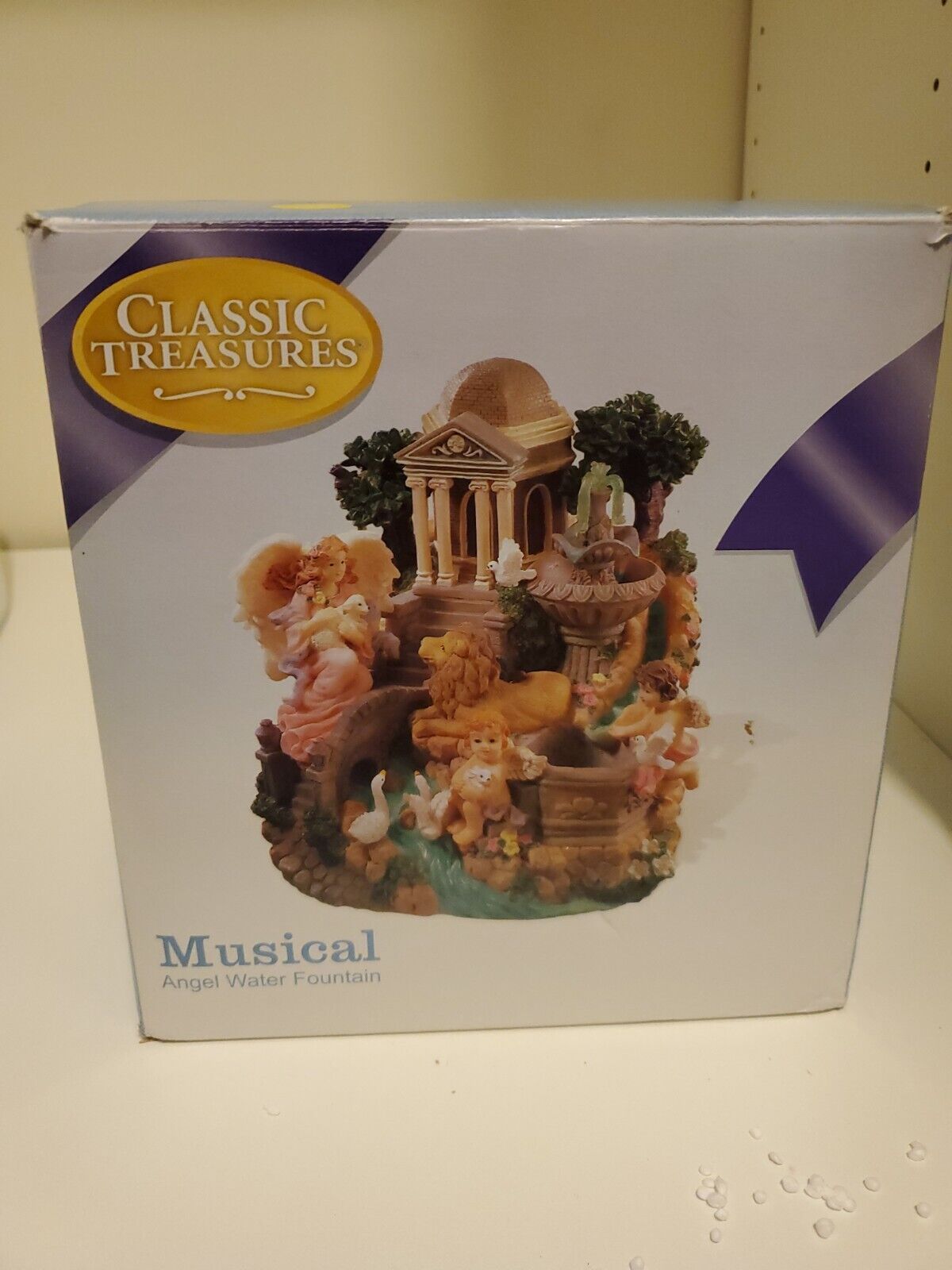 Vintage Classic Treasures Musical Angel Water Fountain New in Box Amazing Grace