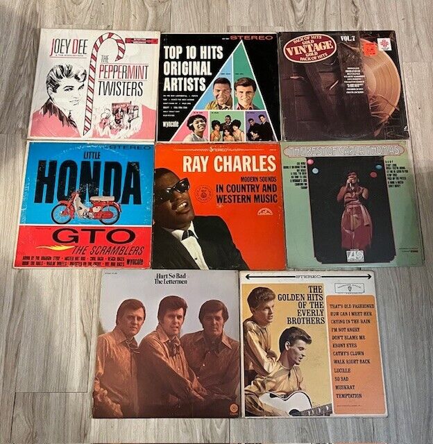 Lot of 8 Vintage Vinyl Records Albums 33RPM 1950s 1960s Pop Rock