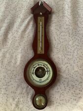 VINTAGE WEATHERITE BAROMETER WOOD BANJO STYLE THERMOSTAT TEMPERATURE WEATHER  picture