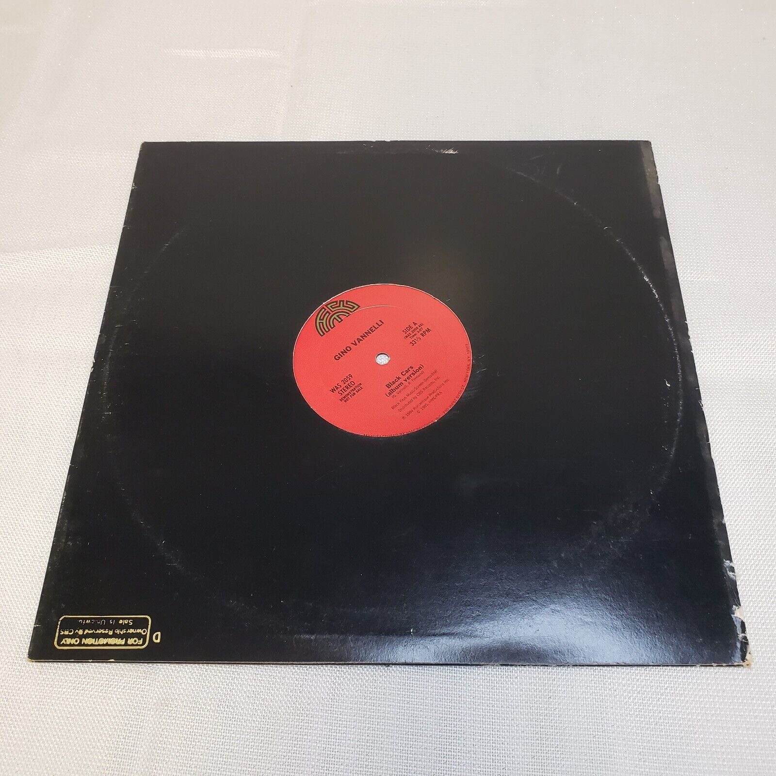 Gino Vannelli Black Cars Single Vinyl Record Rare Promotional Edition