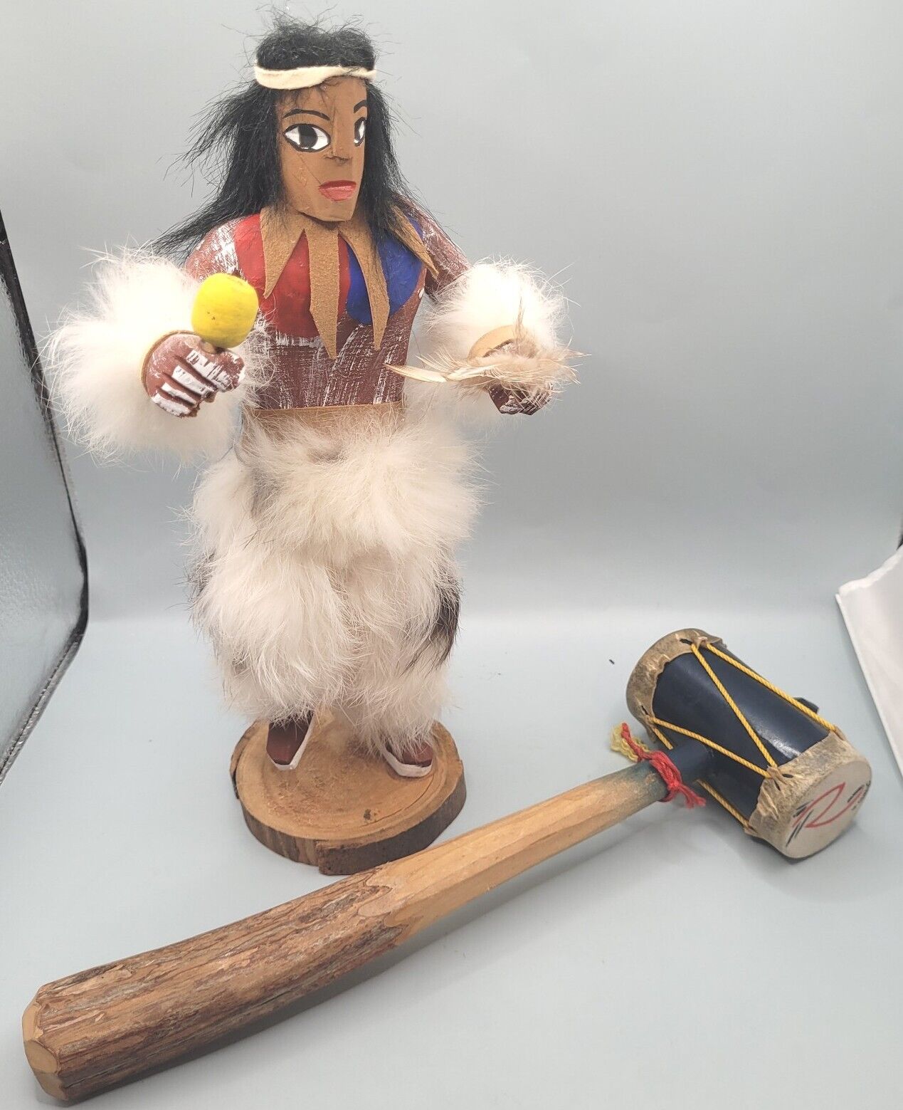 Vintage Signed Sunface Native American Hopi Kachina Doll 11\