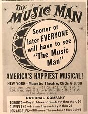 1960 Music Man ON BROADWAY NYC Majestic Theater PRINT AD 2.5