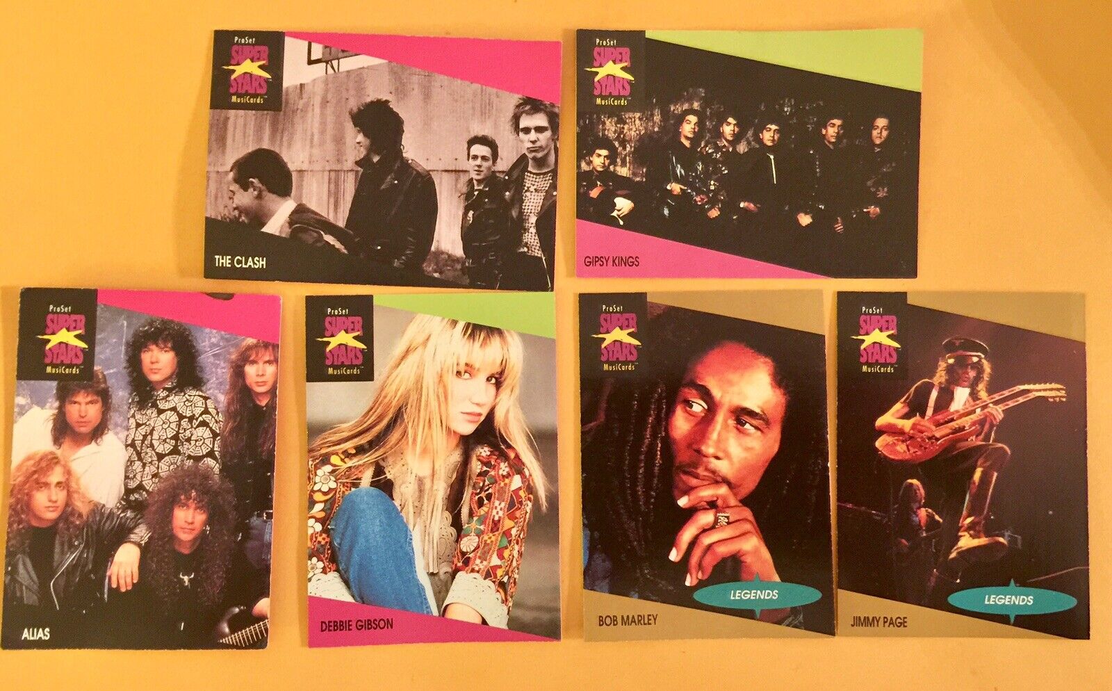 6 Vintage Super Star Music Cards 1991 VGC