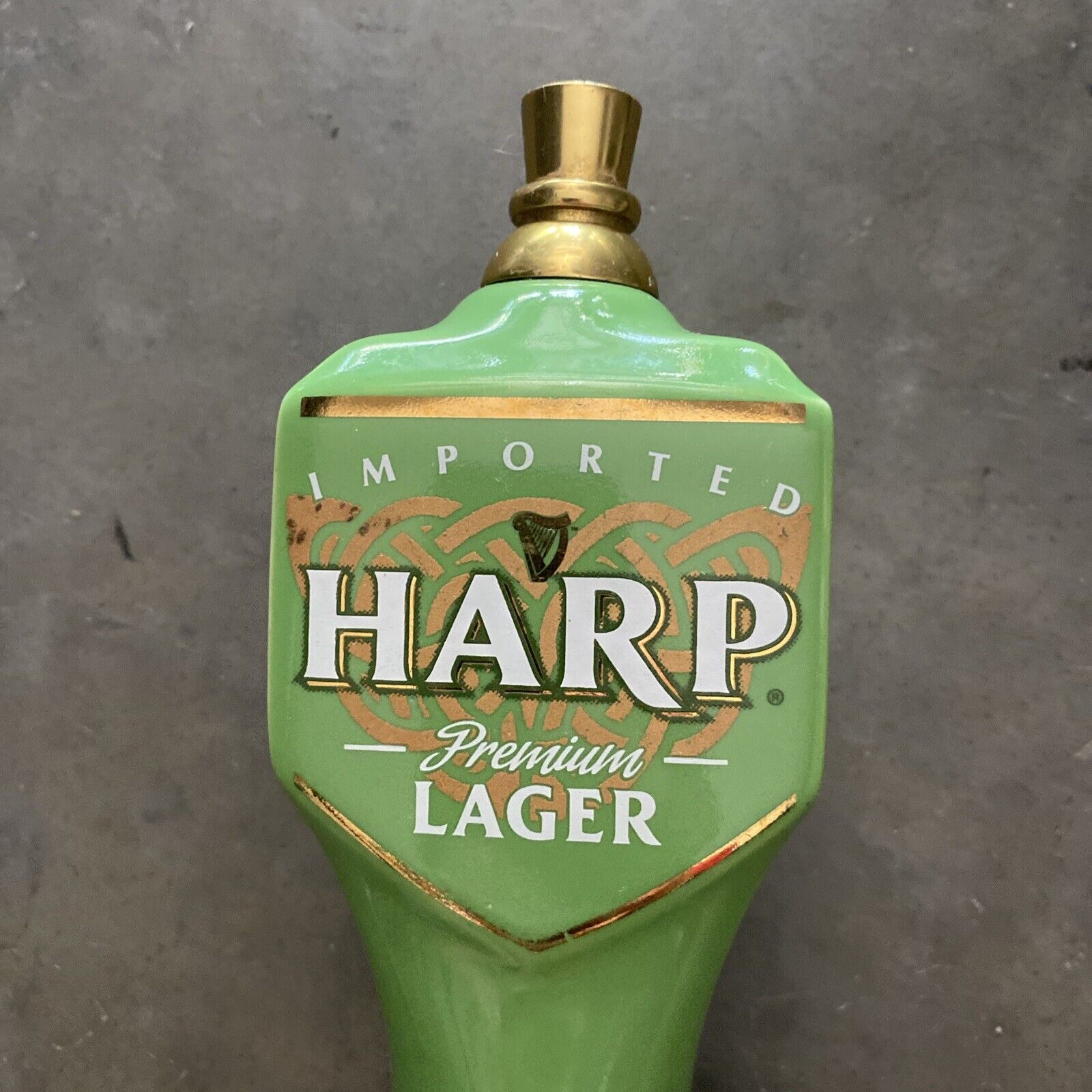 Harp Lager Beer Tap Handle Spout Green Premium Ireland Guinness 