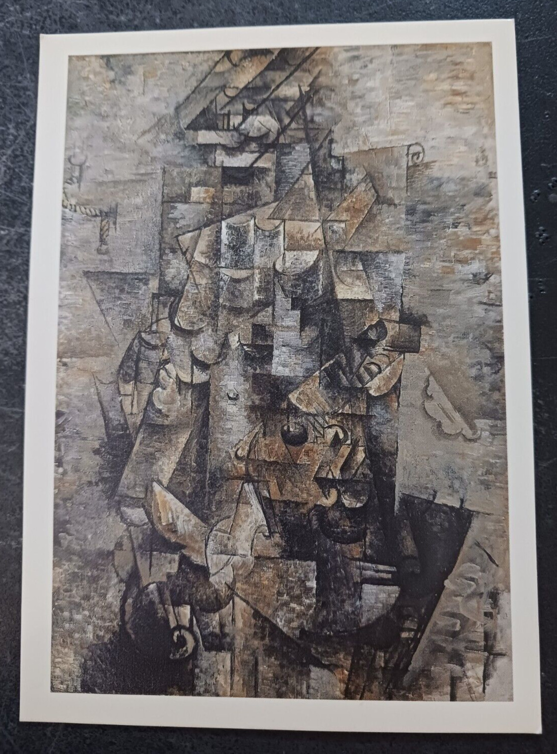 art postcard BRAQUE Man with Guitar MOMA painting unposted cubist