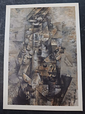 art postcard BRAQUE Man with Guitar MOMA painting unposted cubist picture