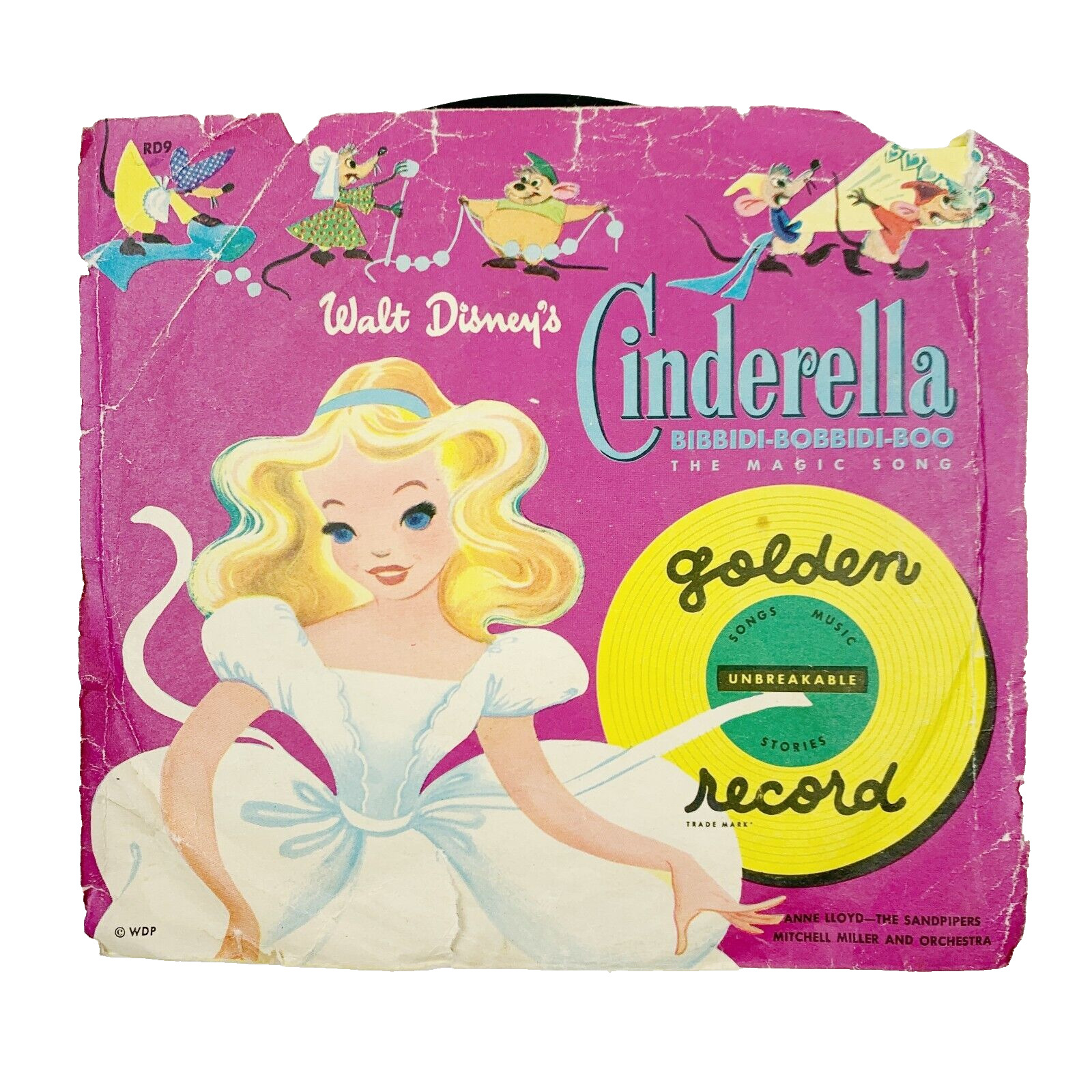 Vintage Disney\'s Cinderella Book Record 45 Peter Pan Records 1950