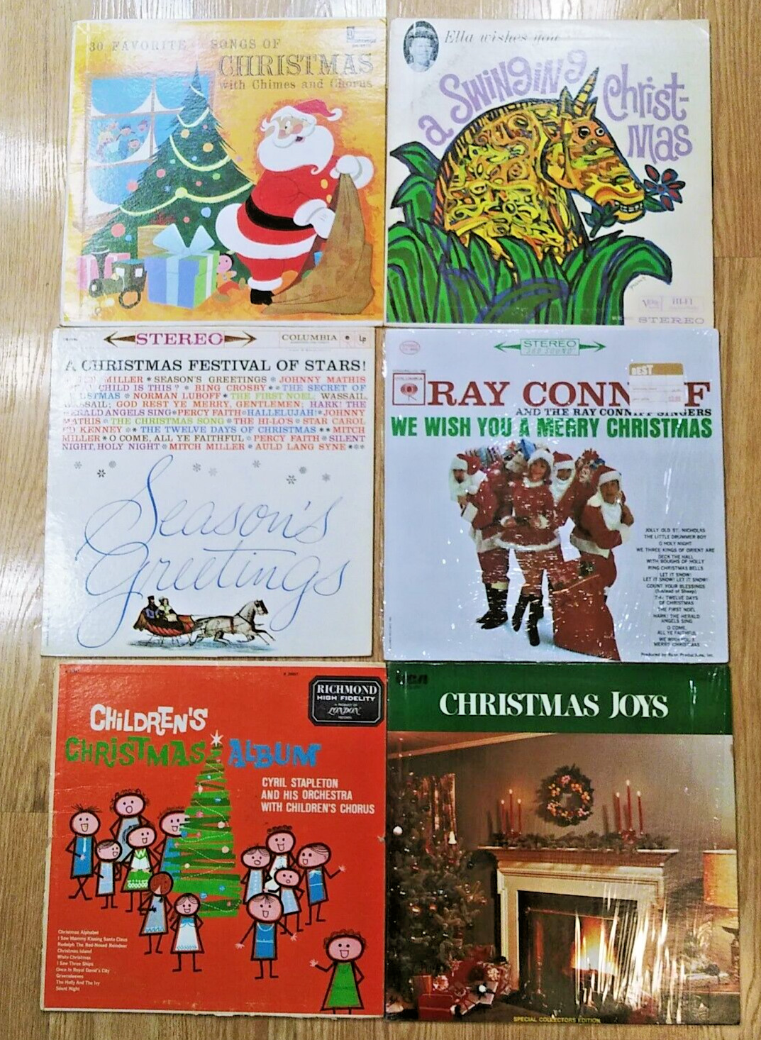 Lot of 6 Vintage Christmas Vinyl LP 33 rpm Record Albums