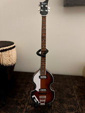 Mini Sunburst Bass Guitar BEATLES PAUL MCCARTNEY Memorabilia  FREE Stand GIFT  picture
