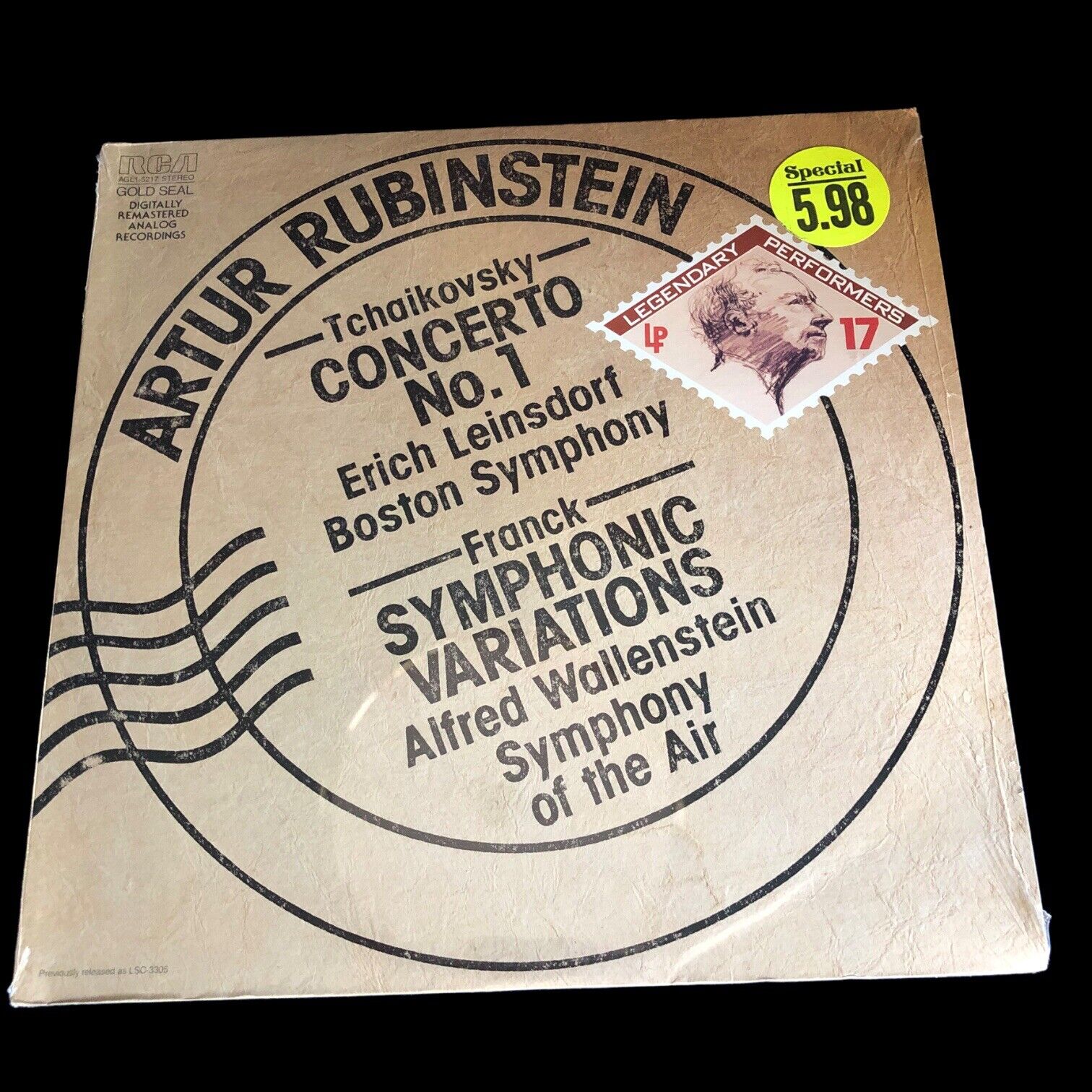 Artur Rubenstein Tchaikovsky Concerto No. 1 RCA SEALED Vinyl