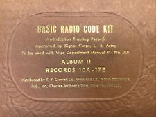 WWII-Basic Radio Code-2 Volumes-Records 1-22-Vintage Armed Forces Instructional picture
