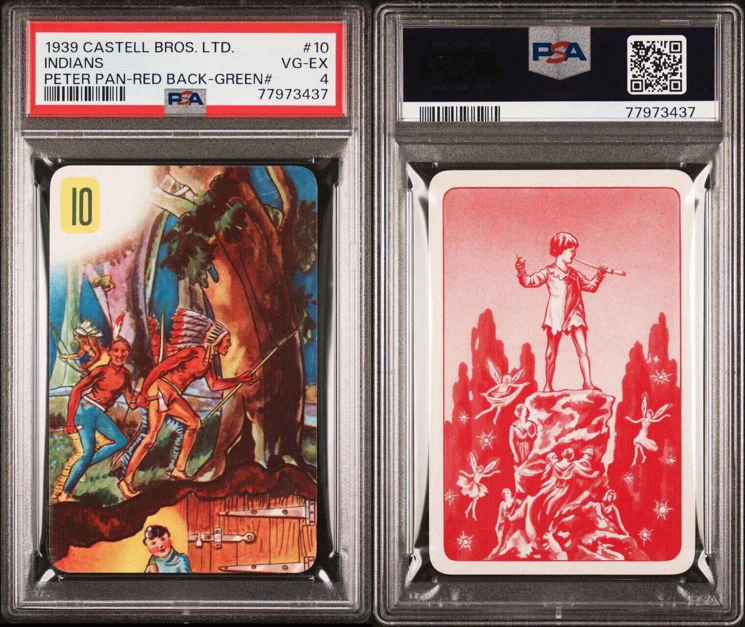 1939 CASTELL BROS. LTD. PETER PAN INDIANS RED BACK PSA 4 VG-EX CARD RARE