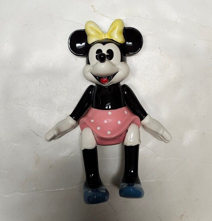 Vintage MINNIE MOUSE SCHMID Musical Figurine Jointed 8\