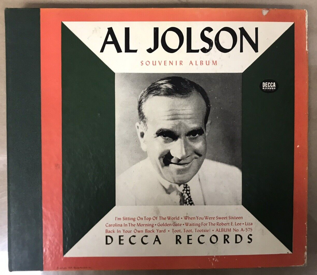 Vintage Al Jolson Vinyl Souvenir Album 1947 Decca Records