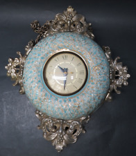 Vintage Lanshire Blue, Gold & White Porcelan Electric Wall Clock Model No. T3 picture