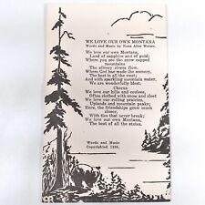 Montana Song Lyrics -We Love Our Own Montana- Homemade Postcard Vintage? picture