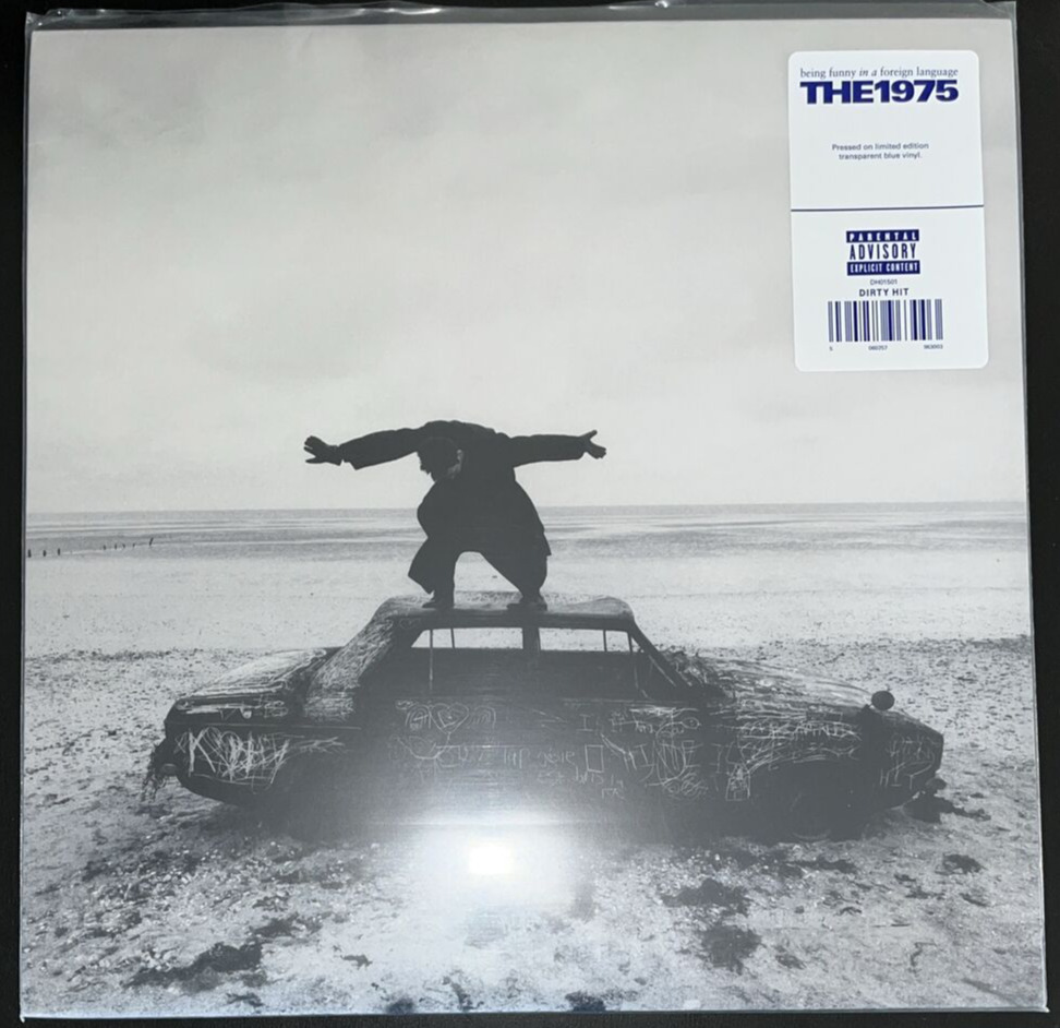THE 1975 BEING FUNNY IN A FOREIGN LANGUAGE BLUE VINYL LP LIMITED EDITION MINT