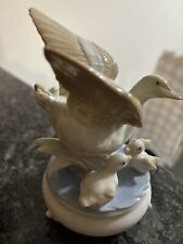 Vintage Porcelain Mother Duck & Ducklings Music Box 'Yesterday