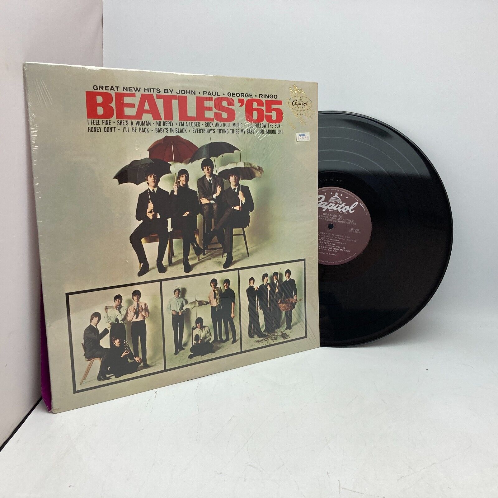 The Beatles '65 Purple Label 1980s Los Angeles Repress Promo Stamp Shrink VG+ US