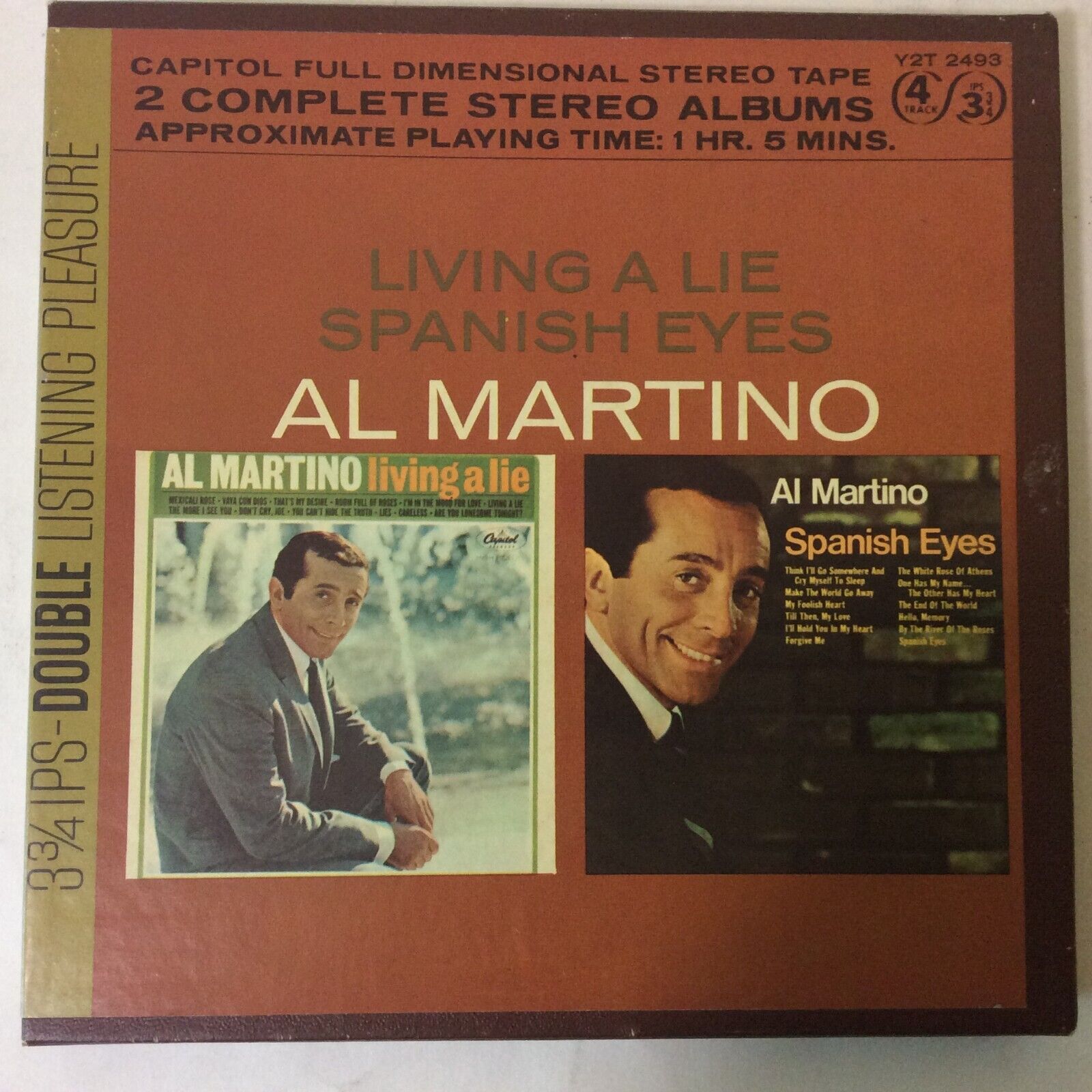 Vintage Al Martino Living a Lie & Spanish Eyes Reel to Reel Tape Y2T 2493