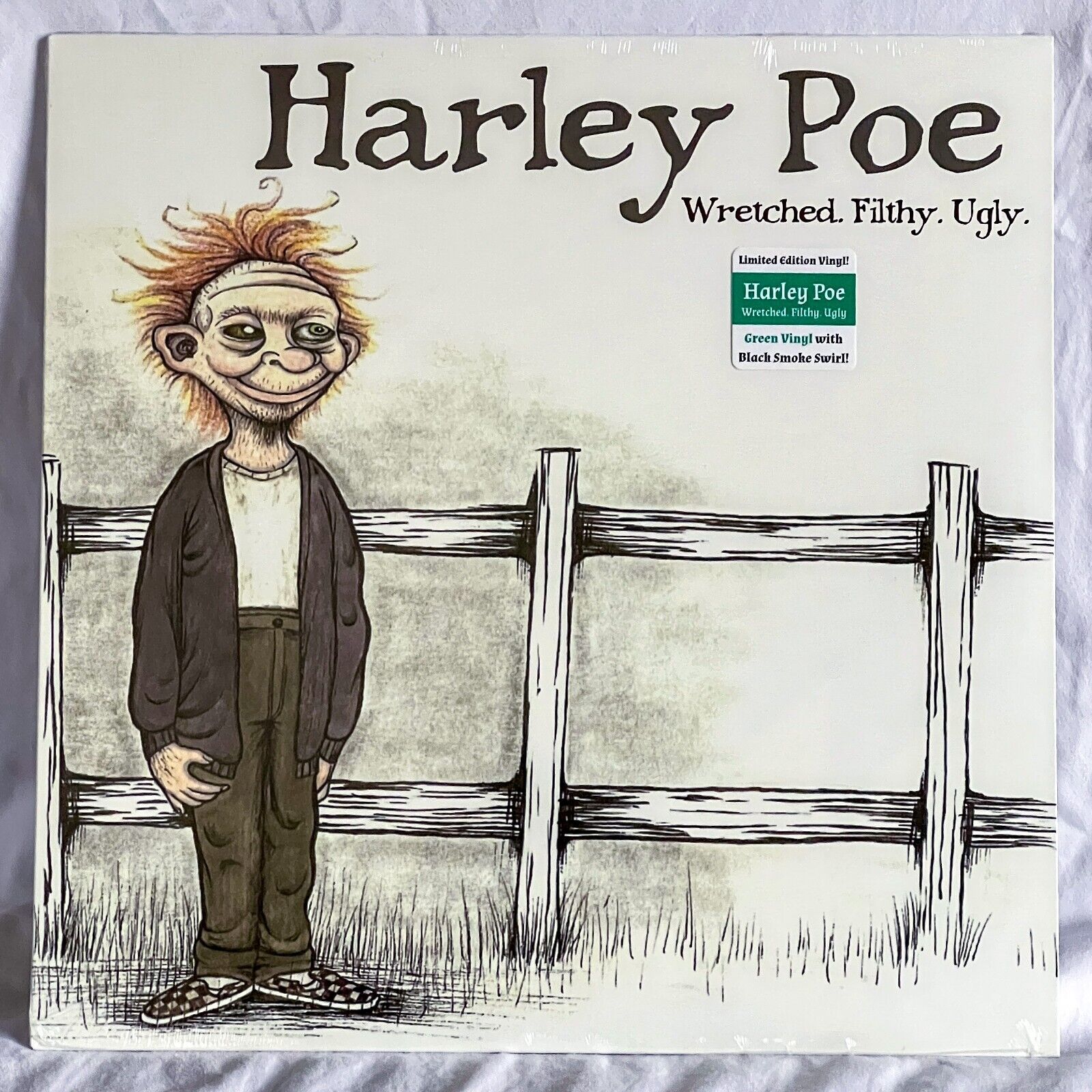HARLEY POE - WRETCHED, FILTHY UGLY, GREEN SMOKE COLORED VINYL NEW SEALED