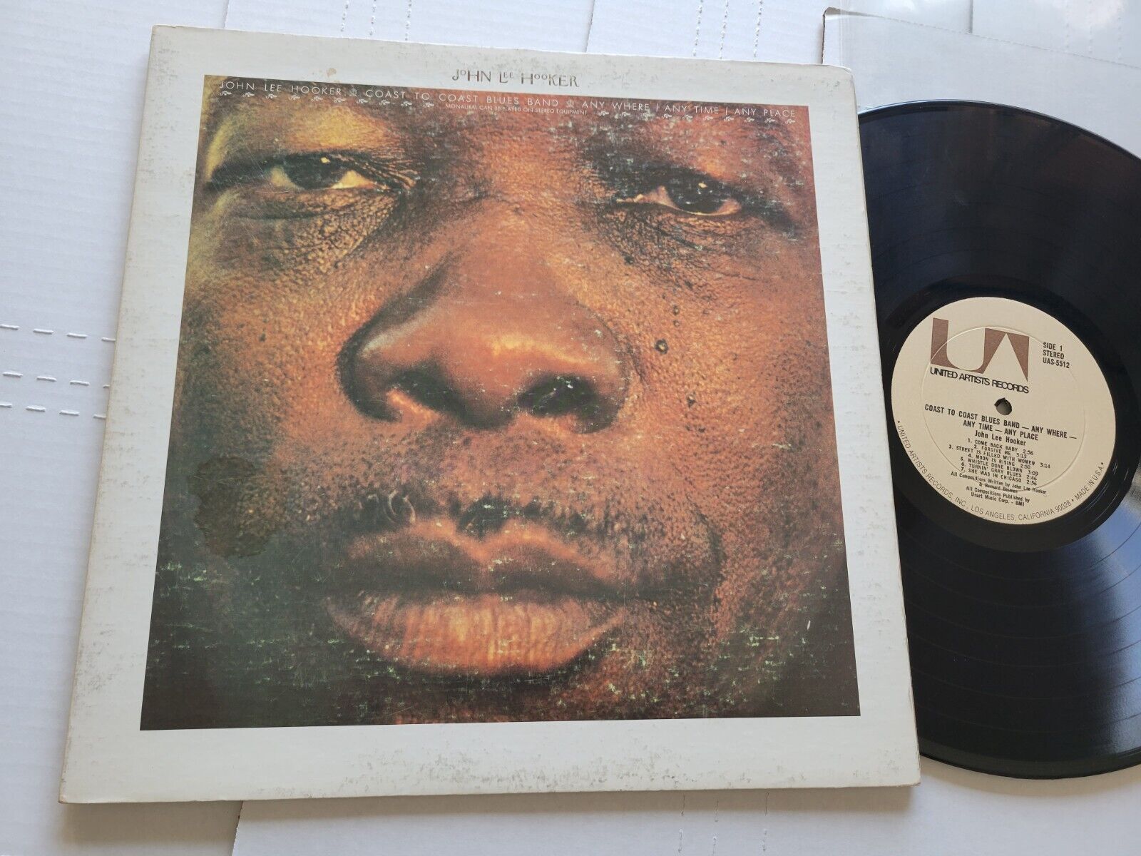 JOHN LEE HOOKER - Any Where Any Time Any Place VG+ 1971 CHICAGO ELECTRIC BLUES