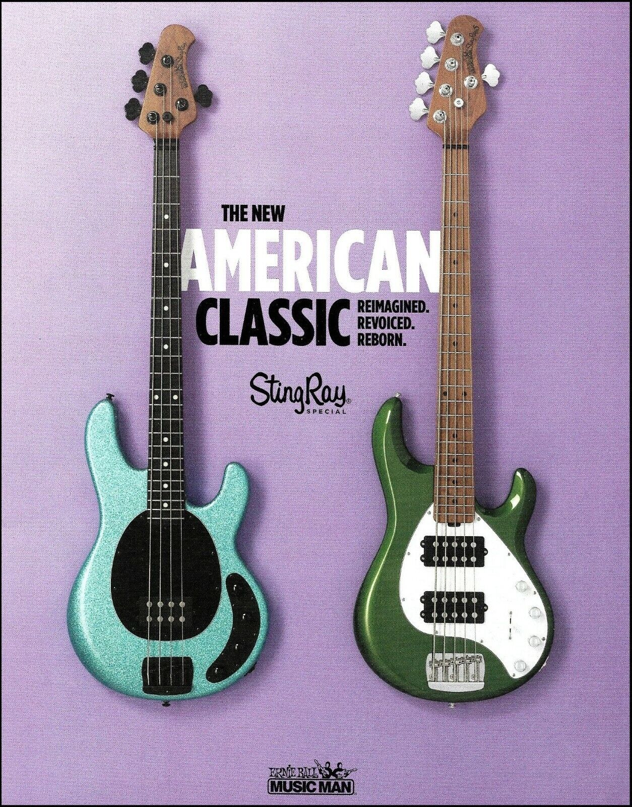 Ernie Ball Music Man Stingray Special Bass Guitar advertisement 2018 ad print