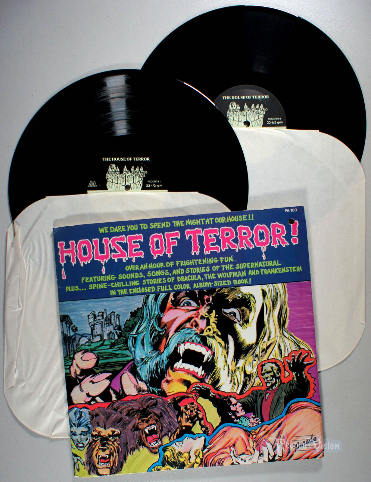 House of Terror (1982) 2-LP Vinyl + Comic BOOK Halloween, Dracula, Monster Mash