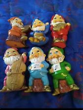Vintage Hand Painted Japan Paper Mache Gnome Elf Band 6 drums harp guitar bass picture
