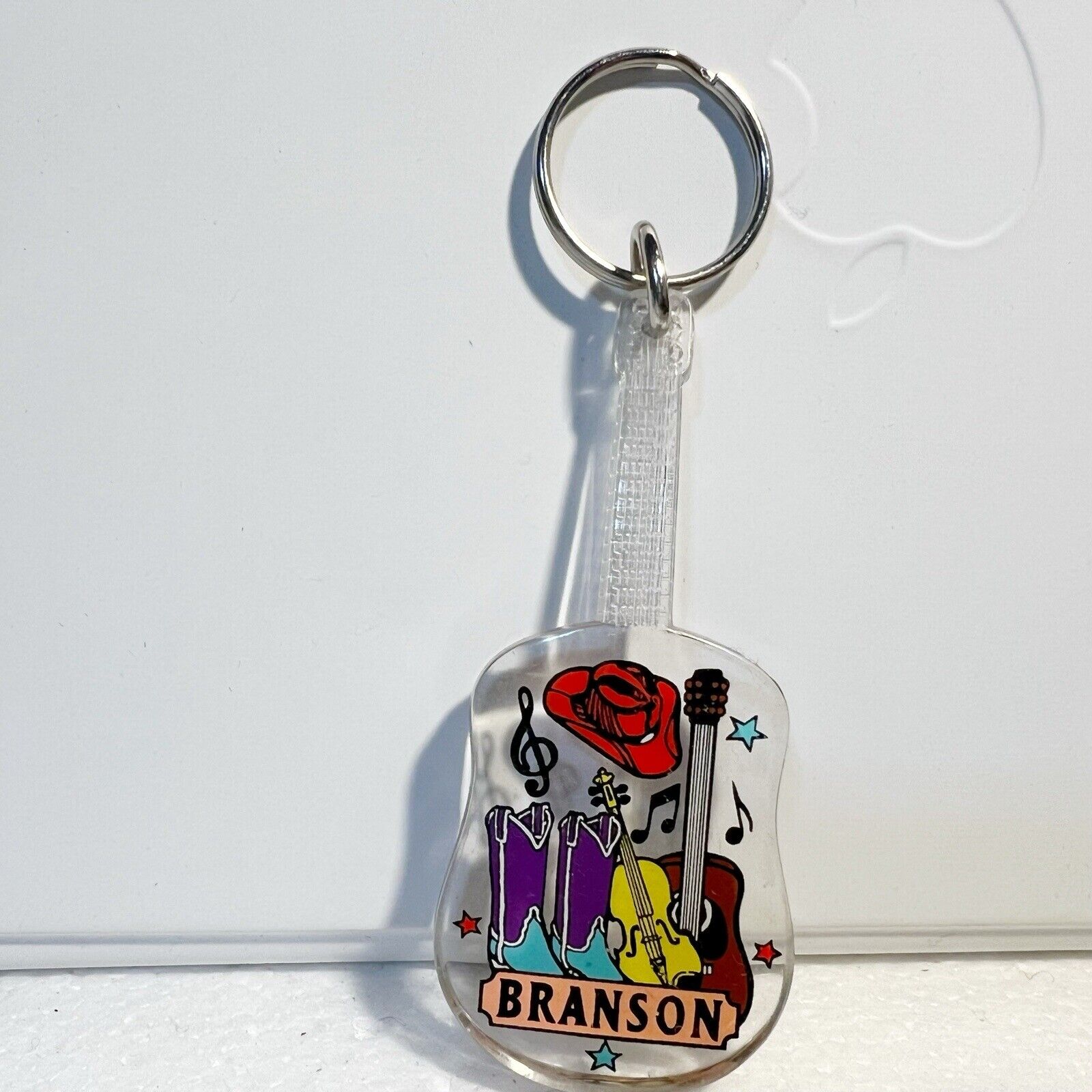 Branson Missouri Guitar Keychain Country Music Souvenir Keyring Key Holder