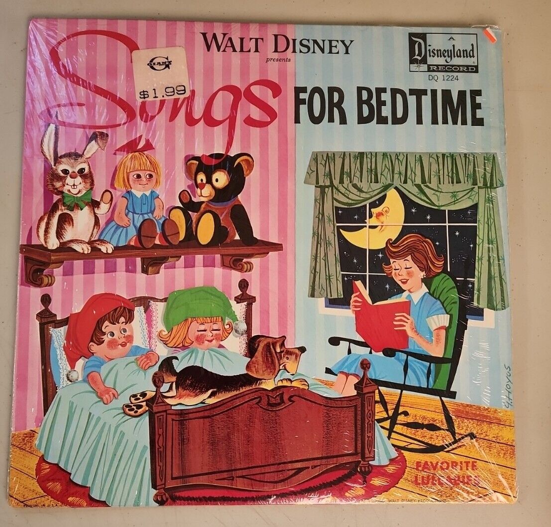 Walt Disney Presents Songs For Bedtime 1964 DQ-1224 Vinyl 12\'\' Vintage