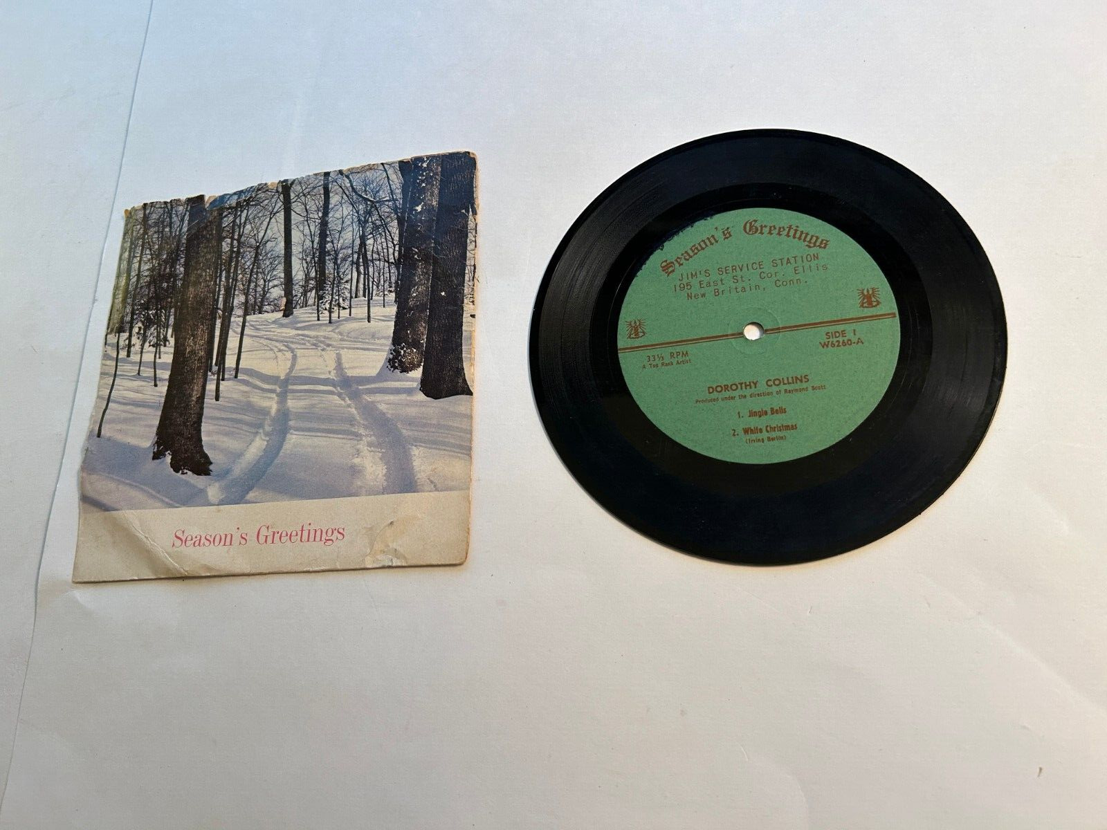 Vintage New Britain, CT, Jim\'s Service Station, Dorothy Collins Vinyl Record