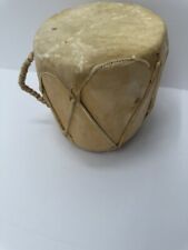 Native American Log Drum ~ Wood/Rawhide - Double Sided picture