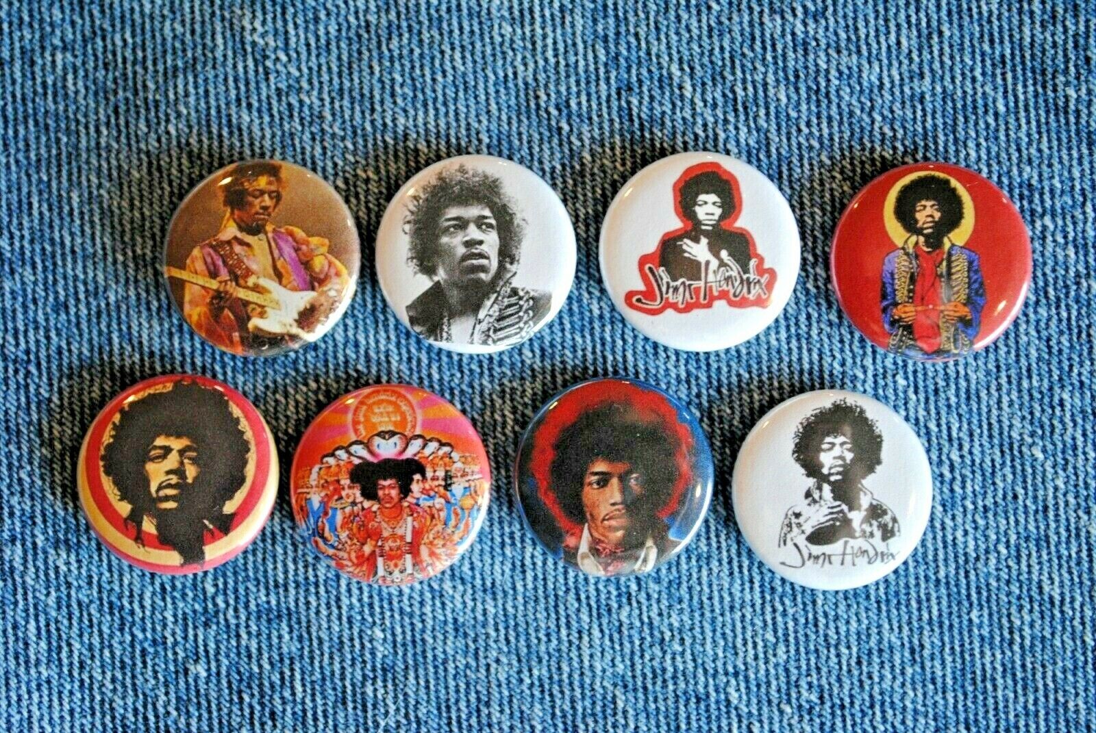 Jimi Hendrix Band Buttons Pins Music 1 Inch Badge Lot pinback Hat guitar Jimmy